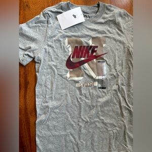 Nike Kids Gray T-Shirt with White Logo
